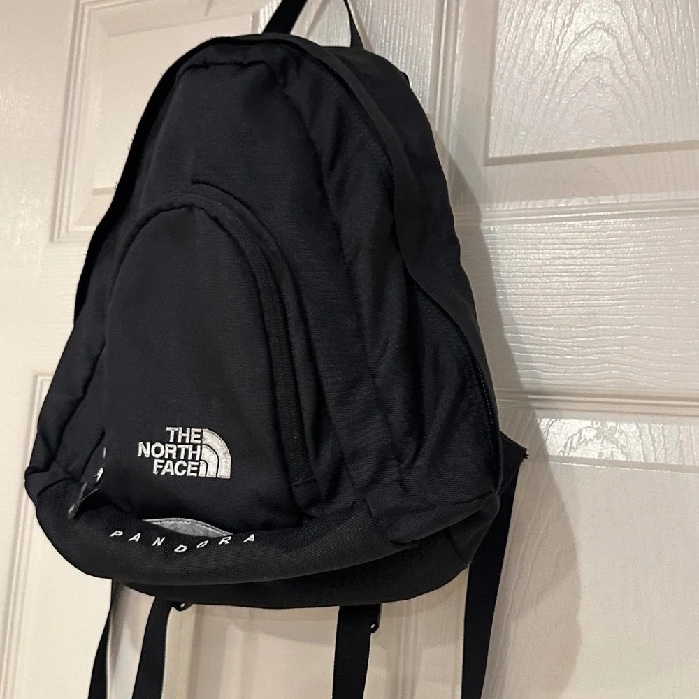 The North Face Pandora Backpack Black Small Daypack Hiking Travel Bag